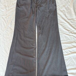 Y2K Old Navy Gray Striped Flared Dress Pants